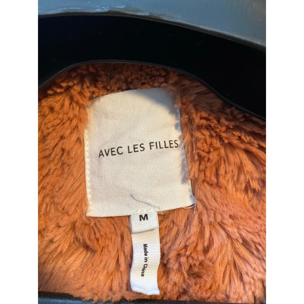 AVEC LES FILLES Women’s M Denim Trucker Jacket w/removable pink faux fur - Picture 6 of 11